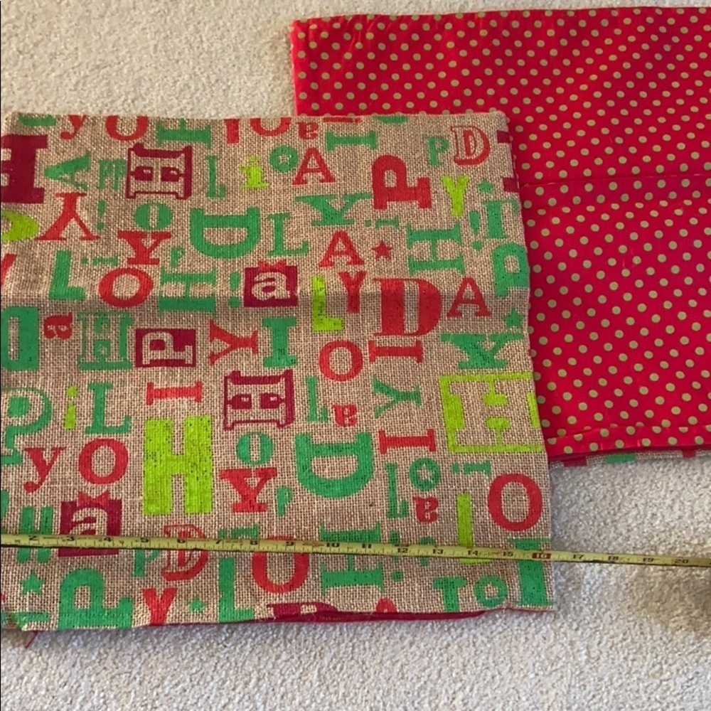 New Holiday pillow covers 16x16 red &green
